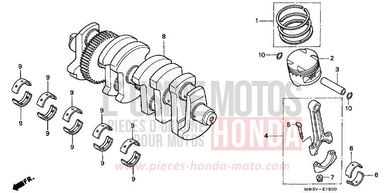 KURBELWELLE/KOLBEN von CB Seven Fifty CANDY GLORY RED-U (R101) von 1998